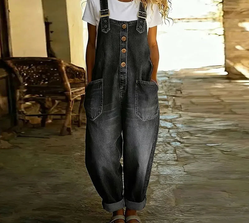 Maja | Vintage pamut farmer overall állítható pántokkal