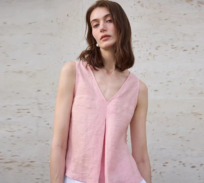 Kétoldalas Chambray Vászon Mellény