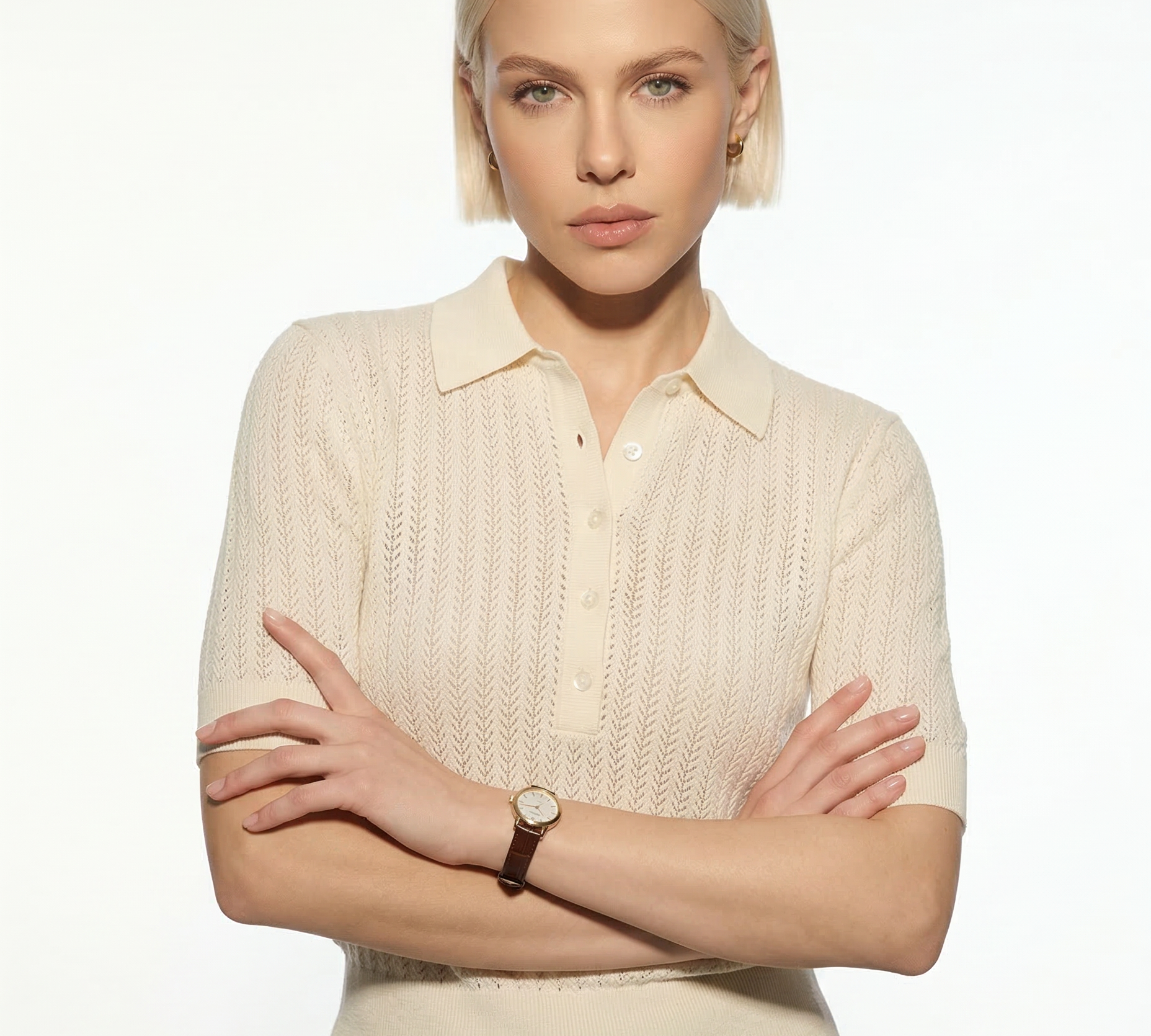 Amy Simító Kötött Polo Blúz