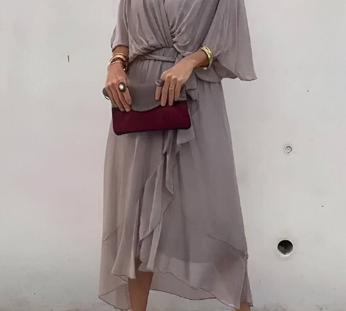 Aurora | Chiffon-tekercsruha midi hosszúságban